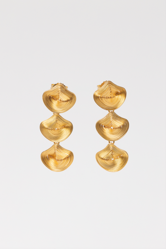 Kamakay Triple Drop Earrings S - Gold