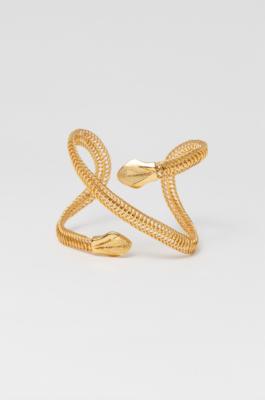 Sacred Snake 8 Cuff Bracelet - Gold